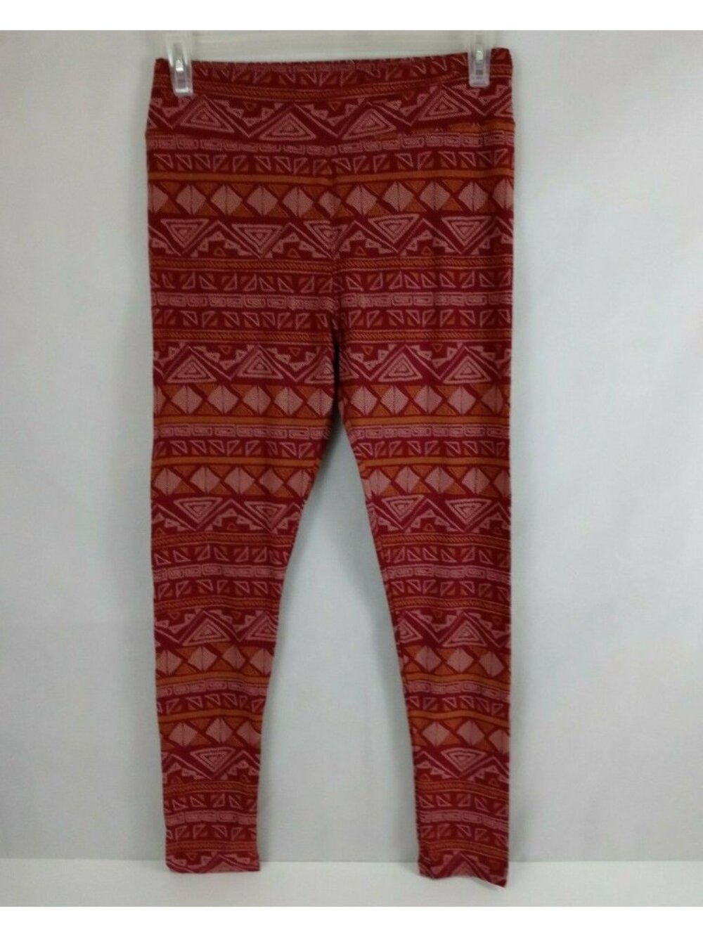 New LuLaRoe Tall & Curvy Leggings Rosewood Pink With Yellow & White Design